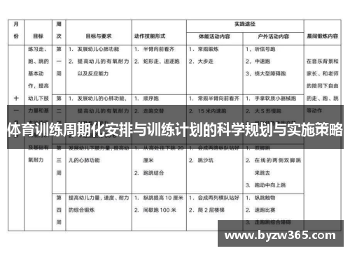 体育训练周期化安排与训练计划的科学规划与实施策略